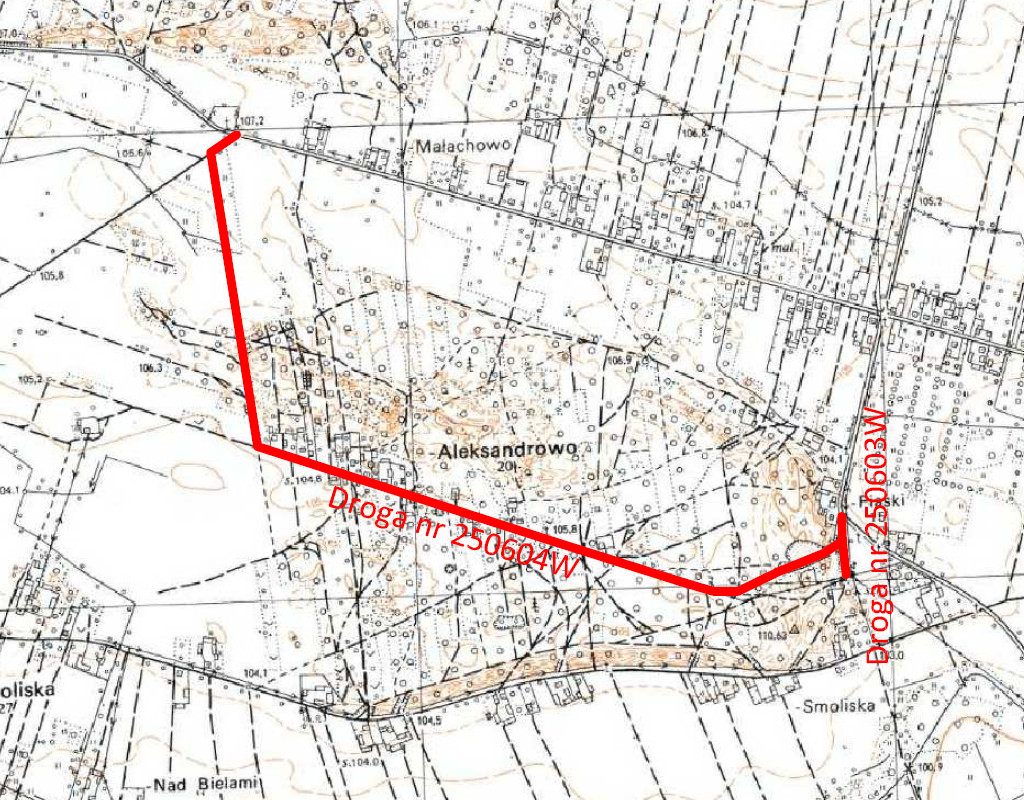 Przebudowa dróg gminnych nr 250604W i 250603W zlokalizowanych pomiędzy drogą powiatową nr 2536W od drogi krajowej nr 53 - Obierwia - Chudek - Baranowo
