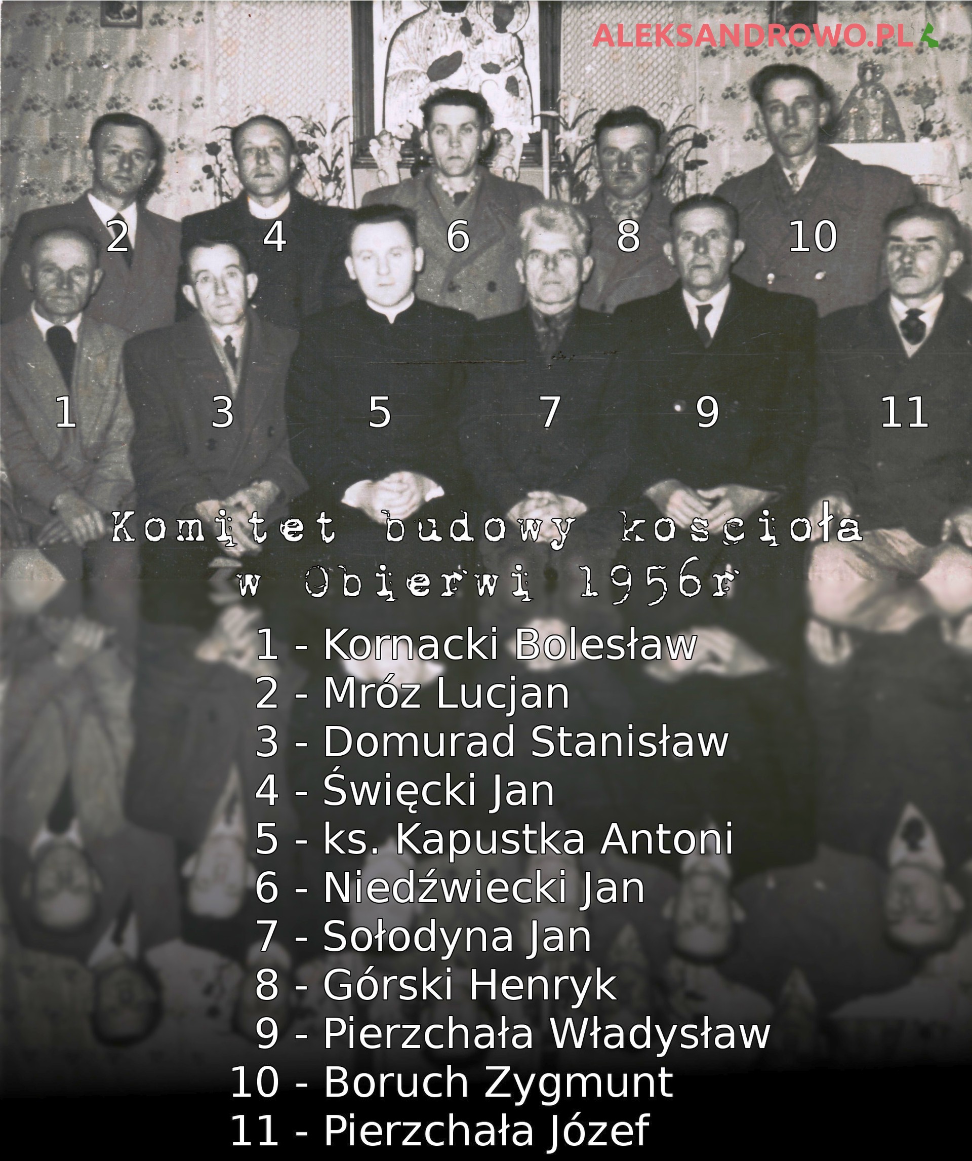Komitetu Budowy Kościoła w Obierwi 1956r