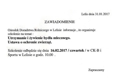 Darmowe szkolenie organizowanie w CK-BiS w dniu 16 lutego 2017 