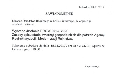 Darmowe szkolenie organizowanie w CK-BiS w dniu 18 stycznia 2017