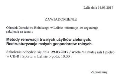 Darmowe szkolenie organizowanie w CK-BiS w dniu 29 marca 2017 