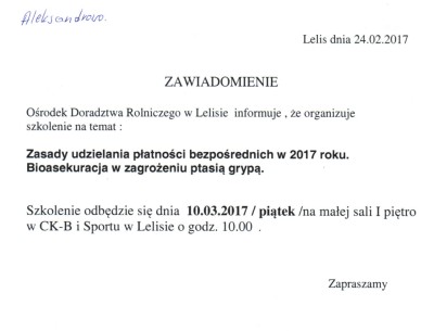 Darmowe szkolenie organizowanie w CK-BiS w dniu10 marca 2017 