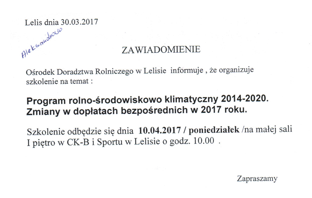 Darmowe szkolenie organizowanie w CK-BiS w dniu 10 kwietnia 2017