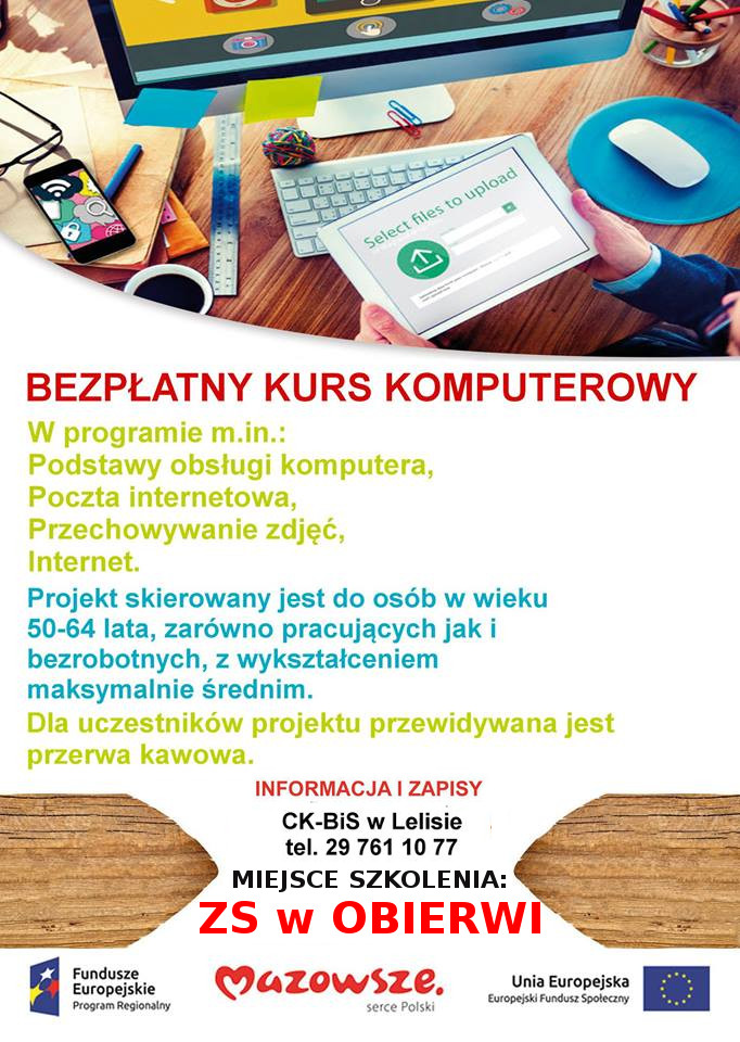 Bezpłatny kurs komputerowy w Obierwi