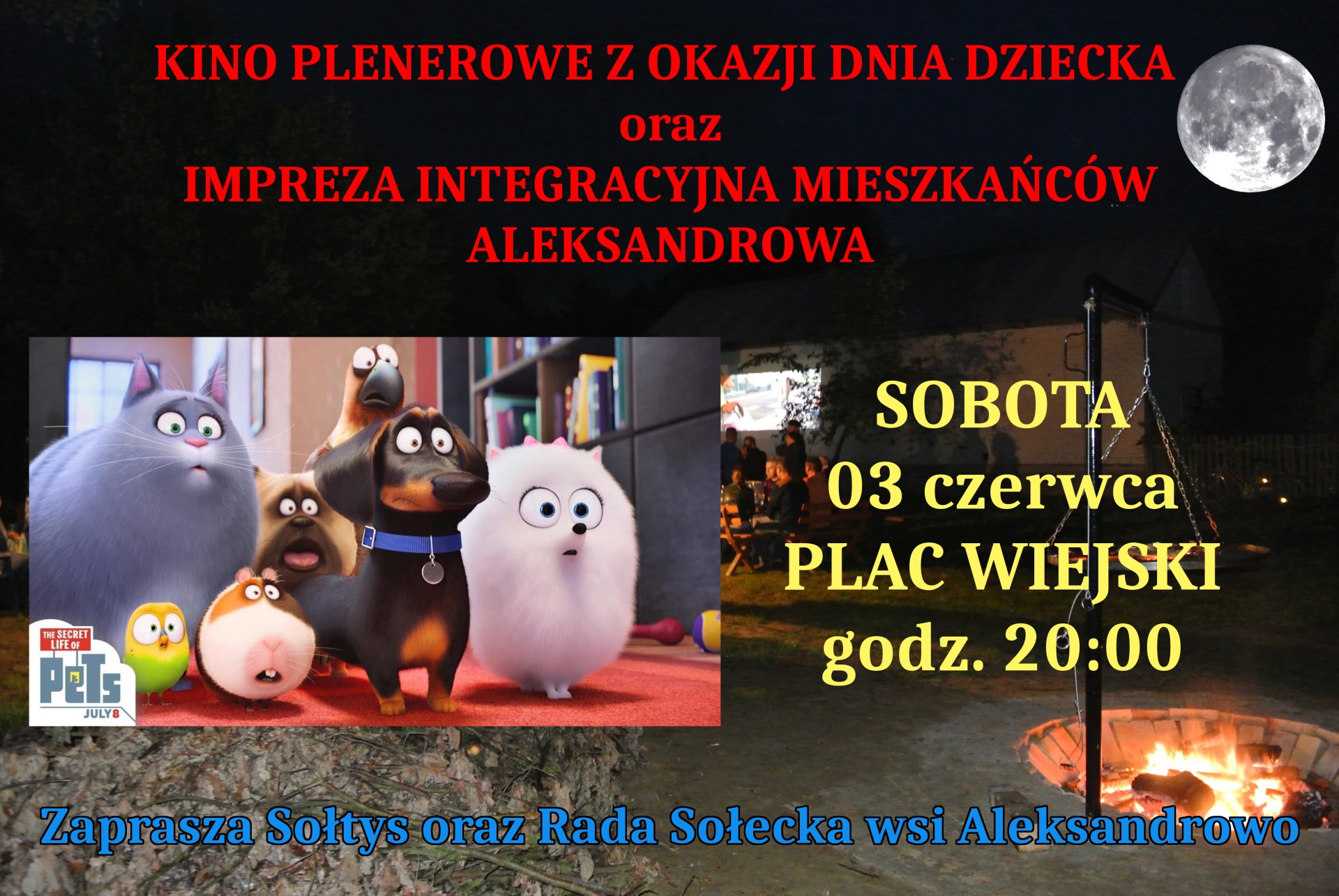 Kino plenerowe oraz impreza integracyjna 3 czerwca 2017