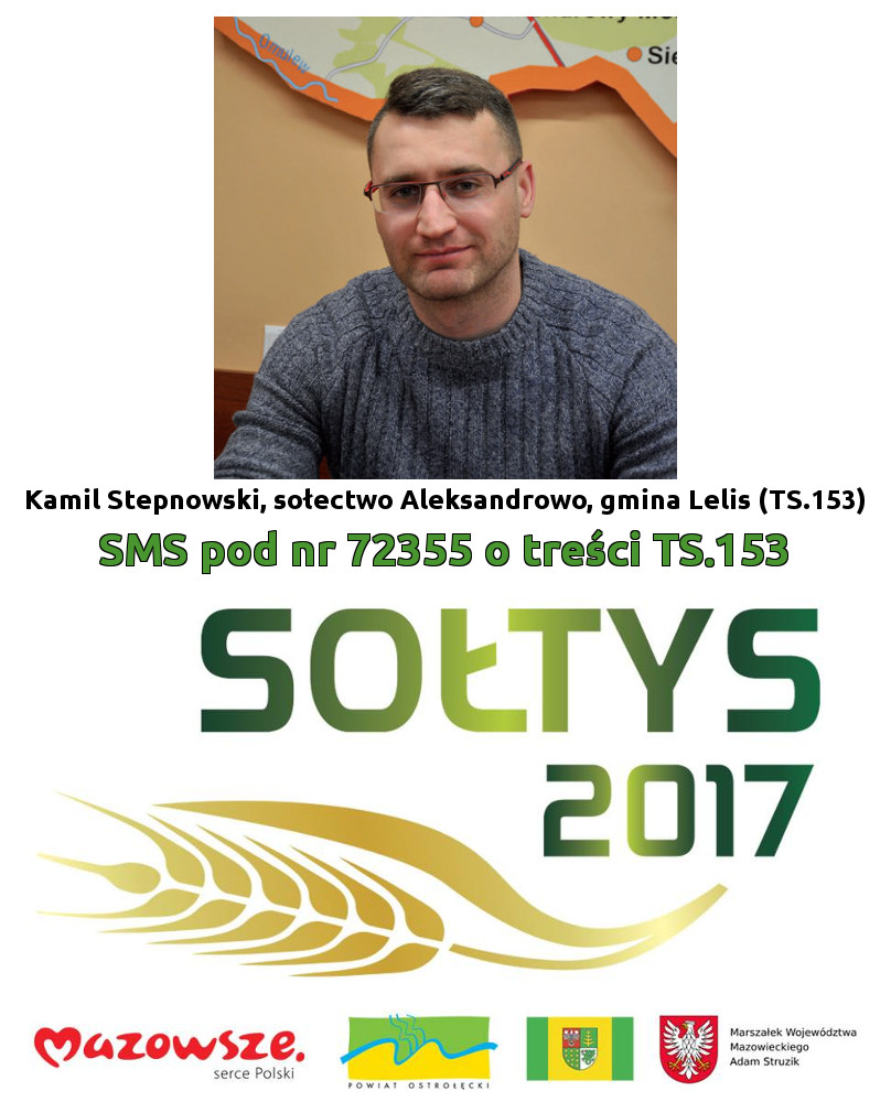 Sołtys Roku 2017, Kamil Stepnowski (SMS pod nr 72355 o treści TS.153)