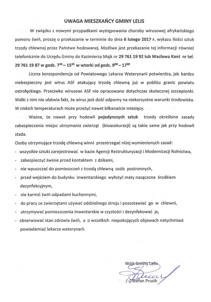 Spis trzody chlewnej do 06.02.2017
