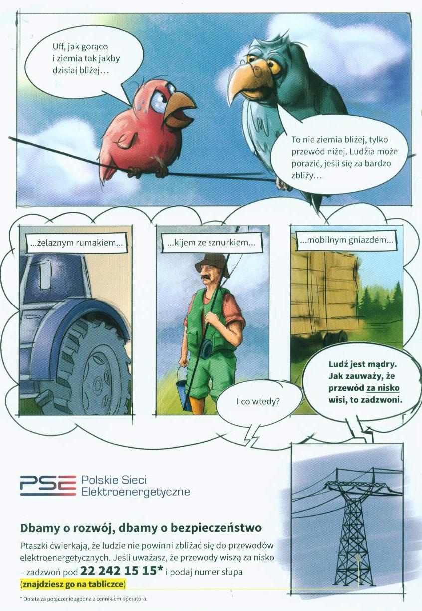 PSE prosi o zgłaszania nisko wiszących linii