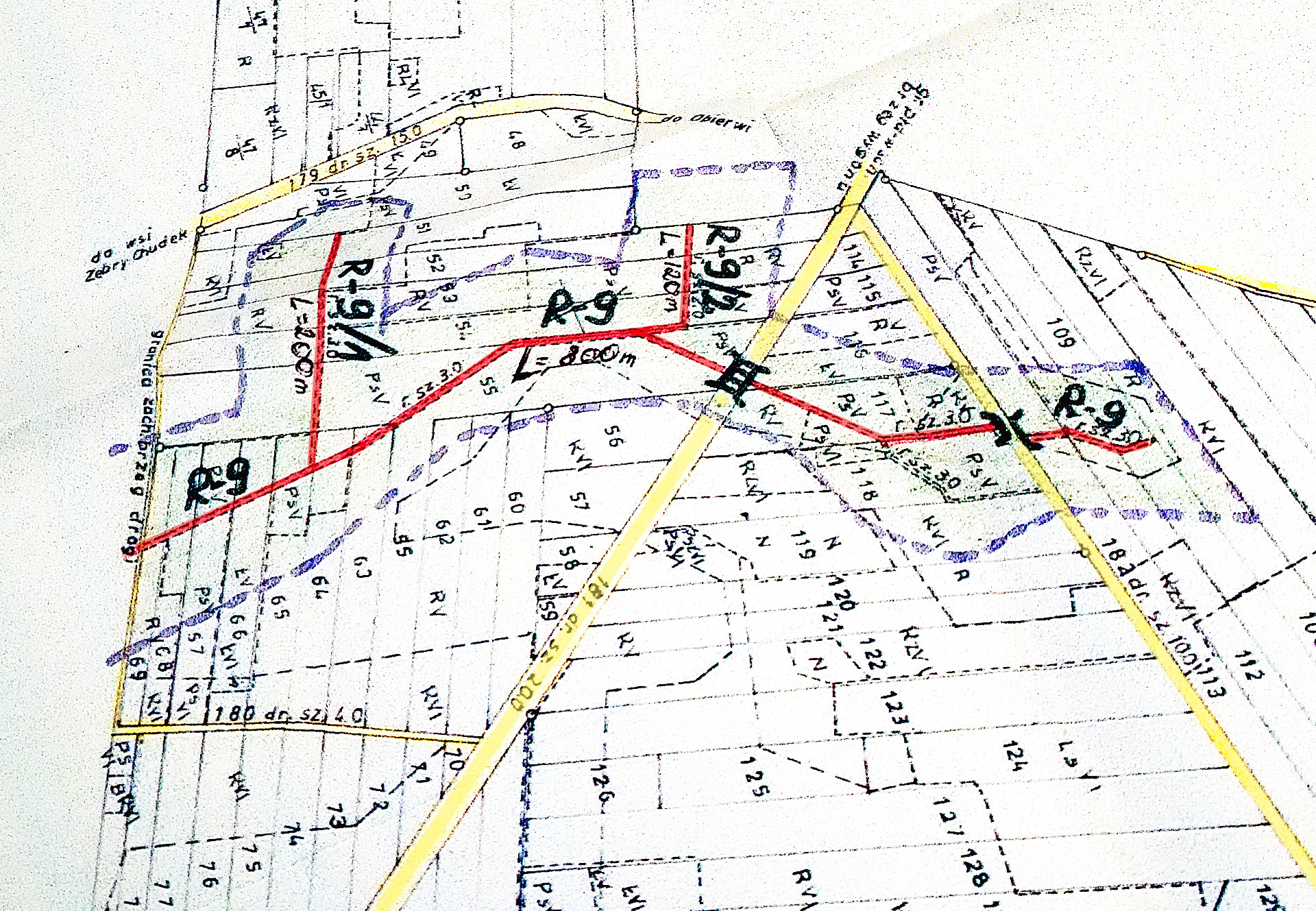 Mapa rowów melioracyjnych w Aleksandrowie