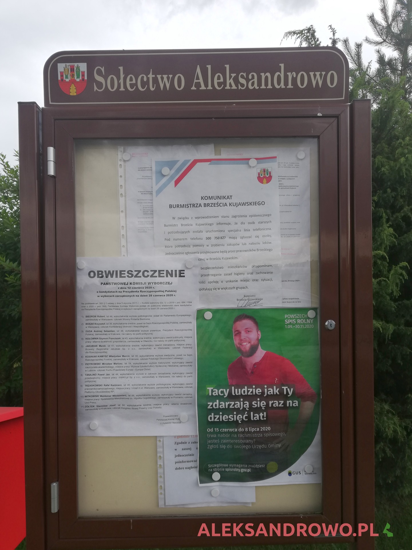Aleksandrowo - tablica ogłoszeń